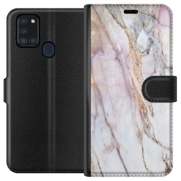 Samsung Galaxy A21s Tegnebogsetui Marmar