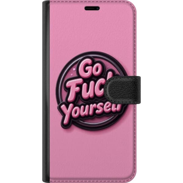 Kompatibel Tegnebogsetui til Apple iPhone 15 Plus Rosa 3D textposter