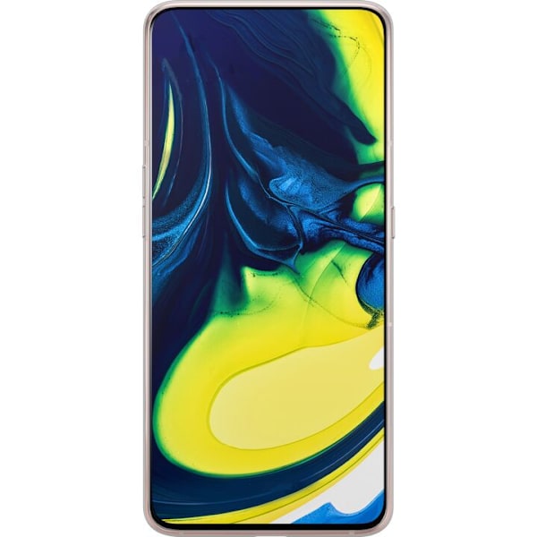 Samsung Galaxy A80 Läpinäkyvä kuori Tummat Aallot
