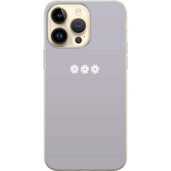 Apple iPhone 15 Pro Max Genomskinligt Skal Lila Blomminimalism – stilrent blommotiv på lila bakgrund