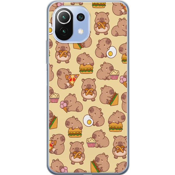 Xiaomi Mi 11 Lite Läpinäkyvä kuori Kawaii capybara puhelinkotelo useilla söpöillä hahmoilla