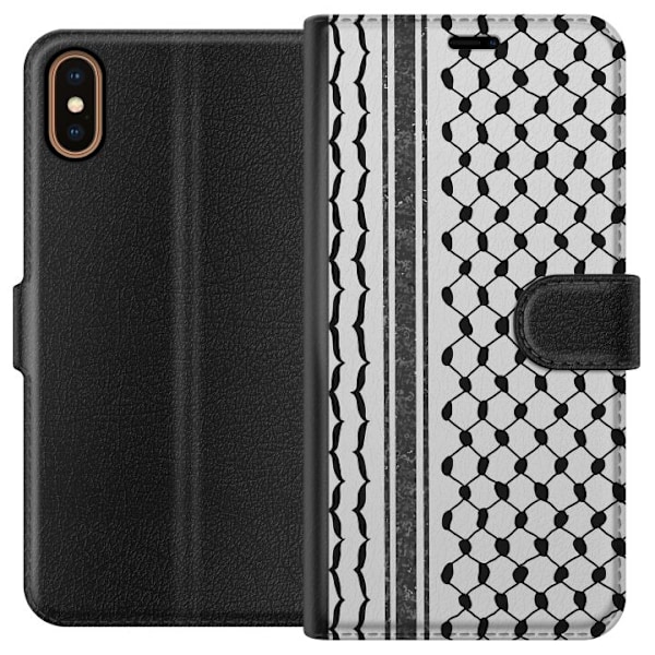 Apple iPhone XS Tegnebogsetui Palæstinensisk mønster - inspireret af traditionel stil keffiyeh-stof