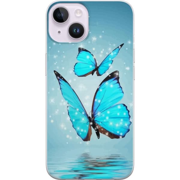 Kompatibelt Mobildeksel til Apple iPhone 14 Glimrende Sommerfugler