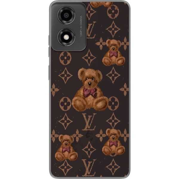 Motorola Moto E14 Läpinäkyvä kuori Louis Vuitton Teddykarhu Kuvio Ylellinen Muotisuunnittelu Suosittu Motiivi Muoti-Trendi Ylelliset Asusteet