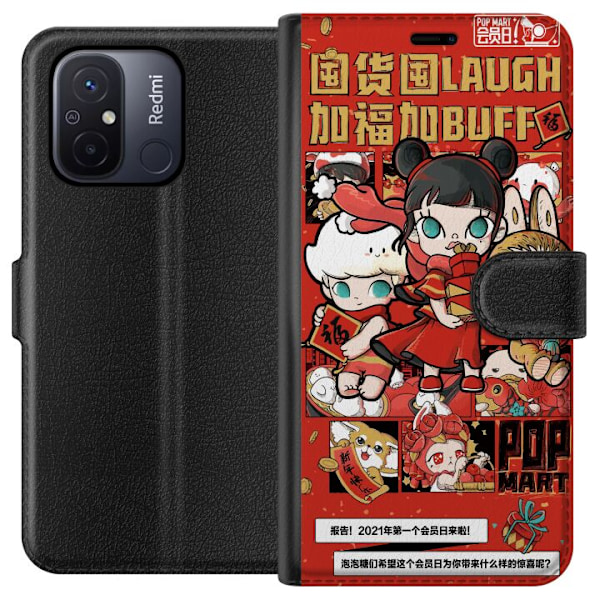 Xiaomi Redmi 12C Lompakkokotelo Pop Mart buff