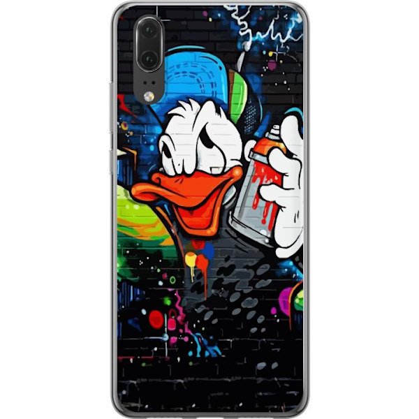 Huawei P20 Läpinäkyvä kuori Kalle Anka Graffiti Disney Design Hauska Lasten Motiivi Väri Graafinen Suosittu Sarja Ikoninen Disney-hahmo