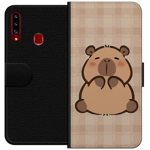 Samsung Galaxy A20s Plånboksfodral Mobilskal kawaii capybara flera figurer japansk stil