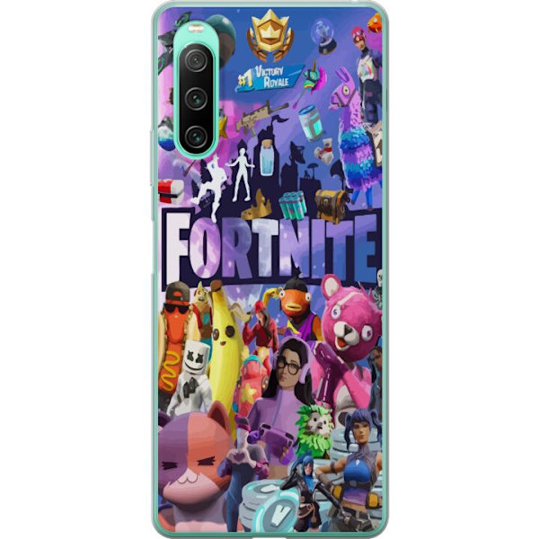 Sony Xperia 10 IV Läpinäkyvä kuori Fortnite Hahmot Peliteema Ikonit Peli Suunnittelu Suosittu Taistelurojalainen Lapset Pelihahmojen Teema