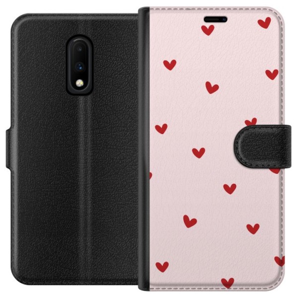 OnePlus 7 Plånboksfodral Hjärtan