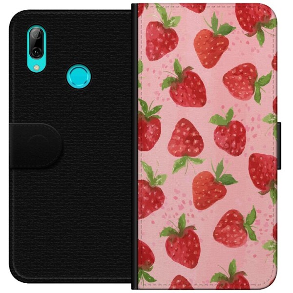 Huawei P smart 2019 Tegnebogsetui Jordbærdrømme - Retro-stil jordbærmønster