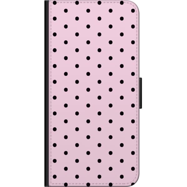 Kompatibel Tegnebogsetui til Samsung Galaxy Note 4 Minimalistisk prikmønster med sorte prikker på lyserød baggrund pink