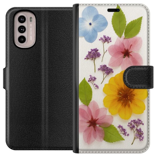 Motorola Moto G41 Tegnebogsetui Pressede blomster