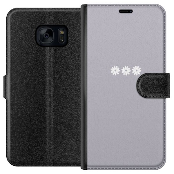 Samsung Galaxy S7 Lompakkokotelo Lila Blomminimalismi - tyylikäs kukkakuva lila taustalla