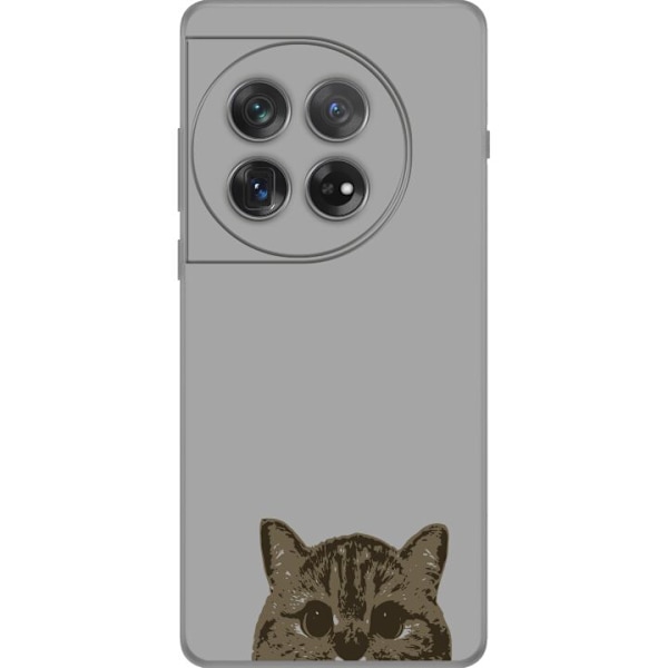 OnePlus 12 Genomskinligt Skal Grå Kattblick – stilren kattd