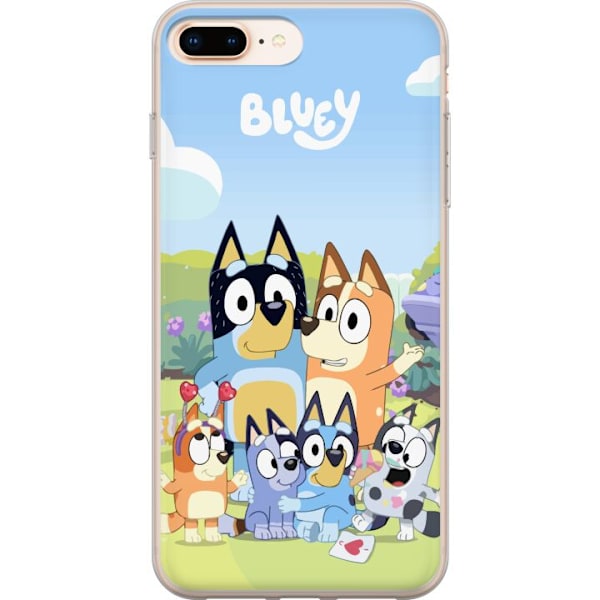 Apple iPhone 8 Plus Genomskinligt Skal Bluey mobilskal med hela familjen i färgglad design