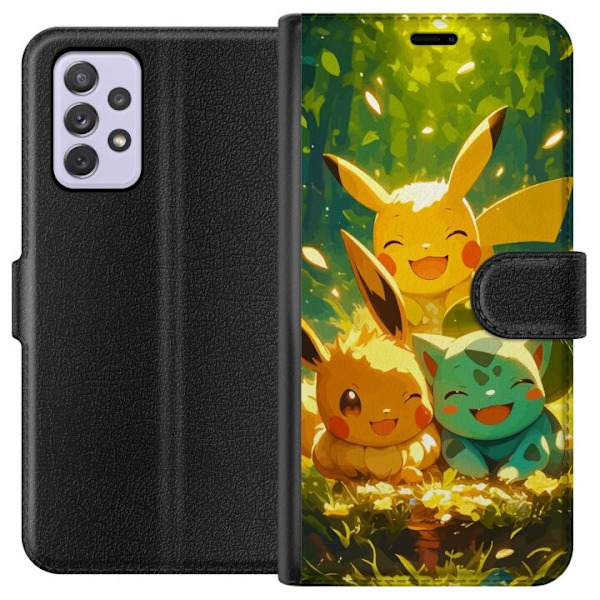 Samsung Galaxy A52s 5G Plånboksfodral Pixelmonster spelstil – färgstark design för retroälskande gamers