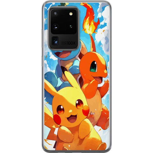 Samsung Galaxy S20 Ultra Läpinäkyvä kuori Pocket Creatures - innoittanut Pokémonista mainitsematta nimeä