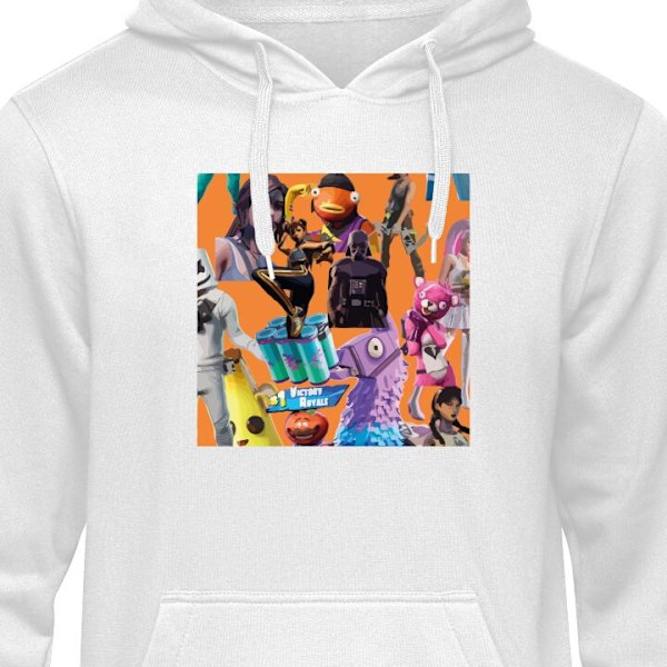 Barn-Hoodie | Mjuk Huvtröja för Barn Fortnite vit 12-13 År