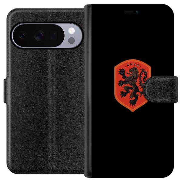 Kompatibel Tegnebogsetui til Google Pixel 10 Pro XL Orange skjold med sort heraldisk løve mod sort baggrund sort