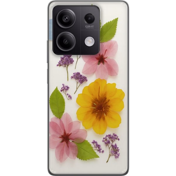 Xiaomi Redmi Note 13 Pro Genomskinligt Skal Pressade blommor