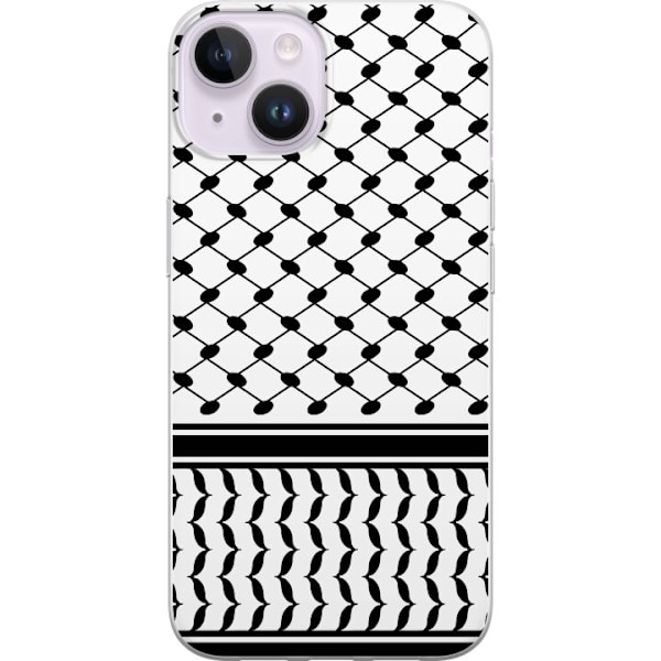 Apple iPhone 15 Genomskinligt Skal Keffiyeh mönster