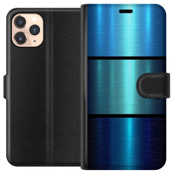 Apple iPhone 11 Pro Tegnebogsetui Blå Metallic Striber