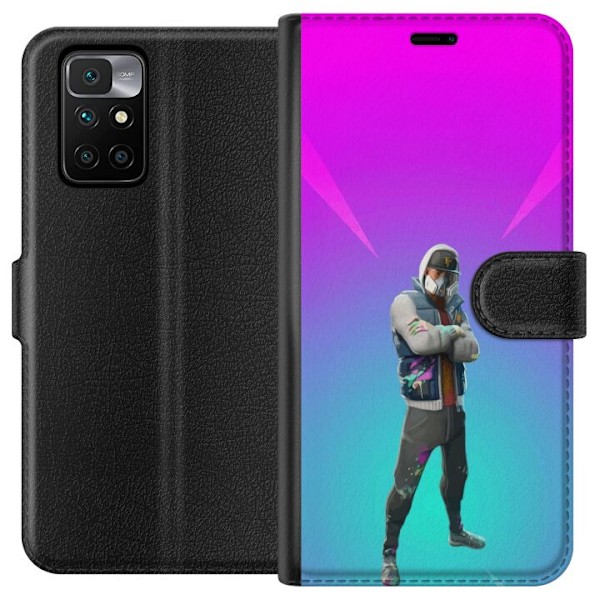 Xiaomi Redmi 10 Tegnebogsetui sort ridder fortnite