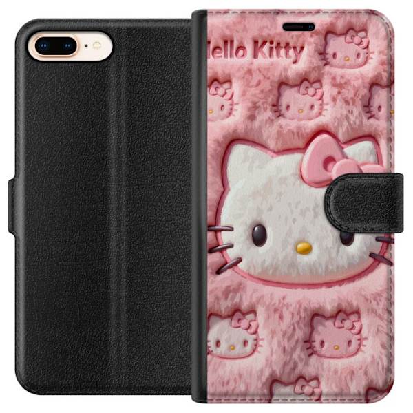 Kompatibel Tegnebogsetui til Apple iPhone 8 Plus Sød pink