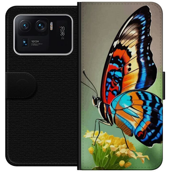 Xiaomi Mi 11 Ultra Plånboksfodral Fjäril Natur Sommar Motiv Vingar Färgstark Design Populär Dekor Grafiskt Exotiskt Tema