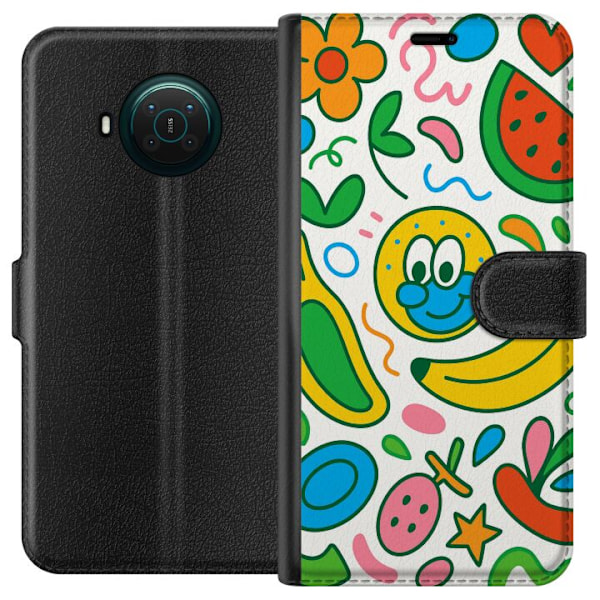 Nokia X10 Lompakkokotelo Perhosverho