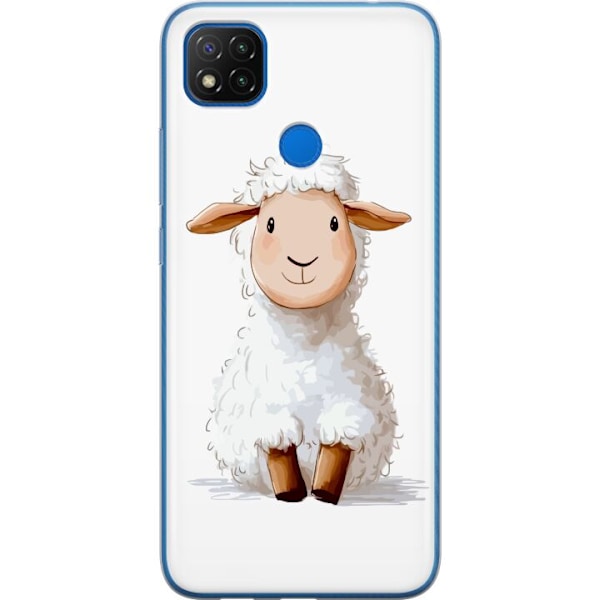 Xiaomi Redmi 9C NFC Genomskinligt Skal Sött Lamm – tecknad stil för barn & babyprodukter