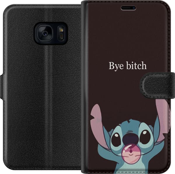 Kompatibelt Lommeboketui til Samsung Galaxy S7 Bye bitch, Stitch