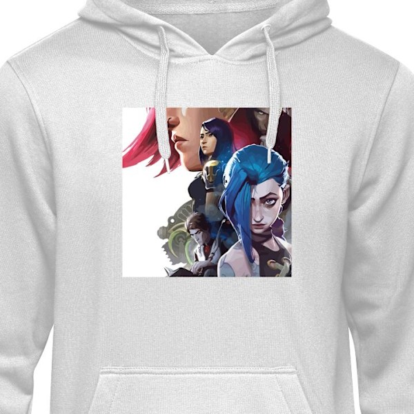 Hoodie för Vuxen | Bekväm Huvtröja Arcane, League of Legend grå M