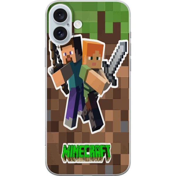 Apple iPhone 16 Plus Läpinäkyvä kuori Minecraft