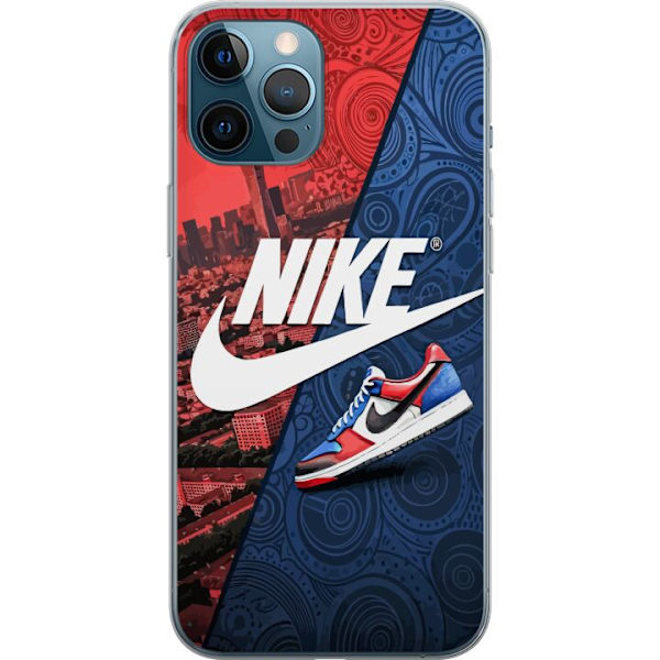 Apple iPhone 12 Pro Max Läpinäkyvä kuori  Nike Logo Punainen Sininen Lenkkarit Tyyli Urheilu Muoti Suosittu Swoosh Kuviointi Harjoitusvaatteet Graa