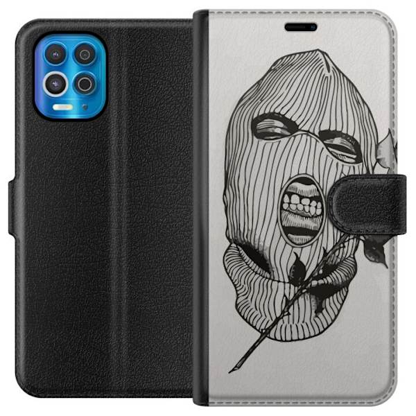 Motorola Edge S Lompakkokotelo Hiihtomaski Ros Katutyö Muotoilu Graafinen Kuvio Jännitys Kaupunkityyli Katutaidetta Naamiaiset Symboli