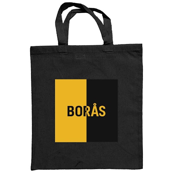 Mulepose | Holdbar Indkøbstaske i Stof Borås – fodbold Sort one size