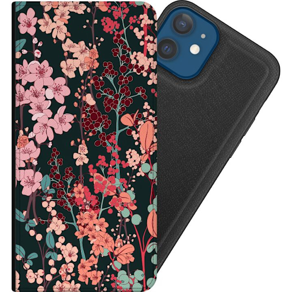 Apple iPhone 12  Tegnebogsetui Blomster