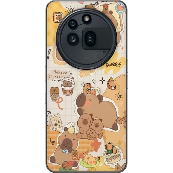 Nothing Phone (3a) Pro Genomskinligt Skal Kawaii capybara mobilskal med gulliga djurmotiv