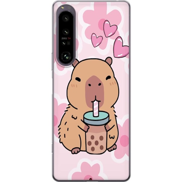 Sony Xperia 1 IV Läpinäkyvä kuori Kawaii Capybara Sydän An