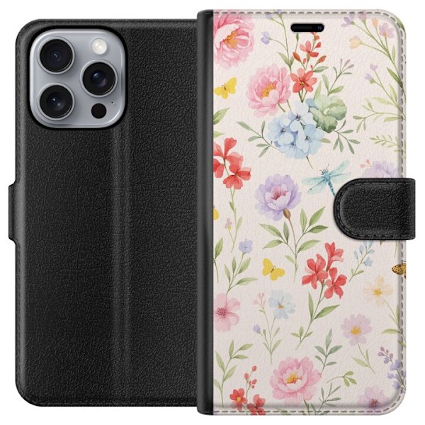 Apple iPhone 16 Pro Max Lompakkokotelo Kukat