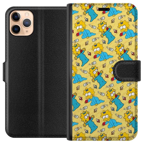Kompatibel Tegnebogsetui til Apple iPhone 11 Pro Max Mønster med Maggie Simpson, sutter og sutteflasker gul