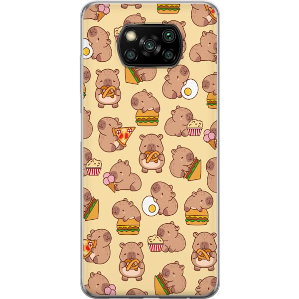 Xiaomi Poco X3 NFC Genomskinligt Skal Kawaii capybara mobilskal med flera söta figurer
