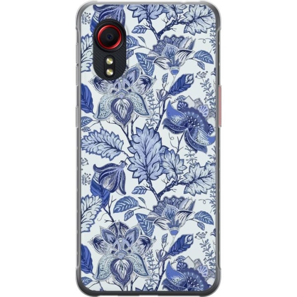 Samsung Galaxy Xcover 5 Genomskinligt Skal Blommor Blå...