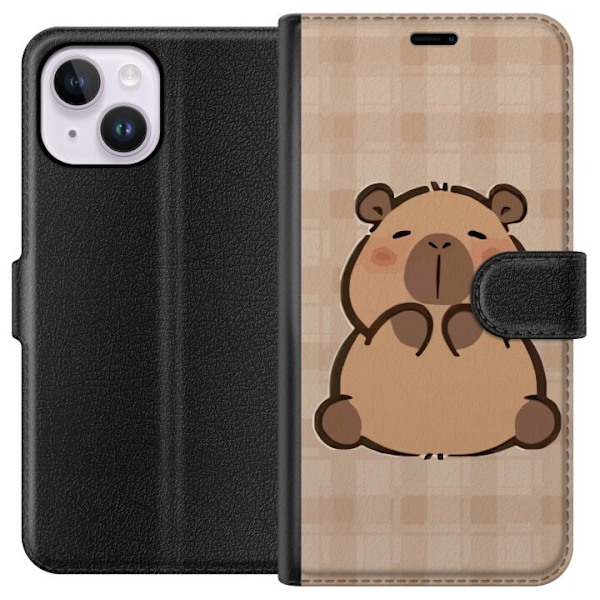 Apple iPhone 15 Plus Plånboksfodral Mobilskal kawaii capybara flera figurer japansk stil