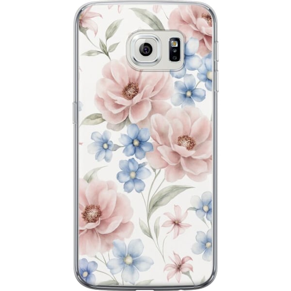 Samsung Galaxy S6 edge Läpinäkyvä kuori Romanttiset kukat