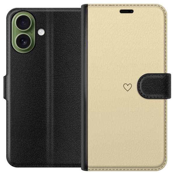 Kompatibelt Lommeboketui til Apple iPhone 17 Hjerte Gul