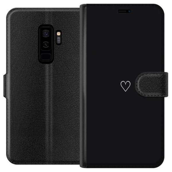 Kompatibel Tegnebogsetui til Samsung Galaxy S9+ Hjerte Sort