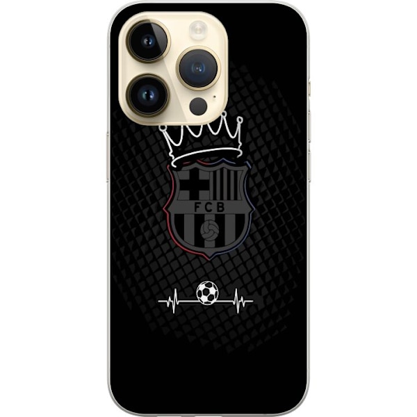 Apple iPhone 15 Pro Läpinäkyvä kuori FC Barcelona Emblem Jalkapalloaihe Sininen Punainen Seuramerkki Katalonia La Liga Fanit Suosittu Ikoninen