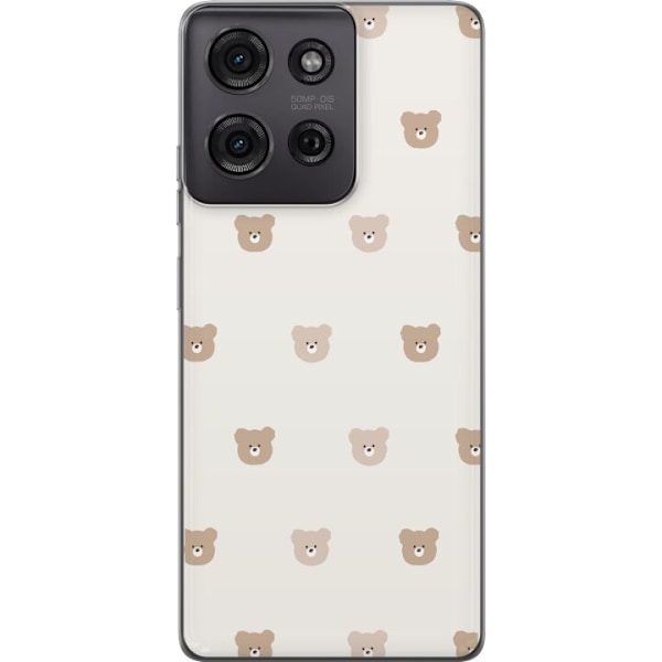 Motorola Moto G75 Läpinäkyvä kuori Teddy-tausta - söpöt teddykarhut pehmeällä taustalla